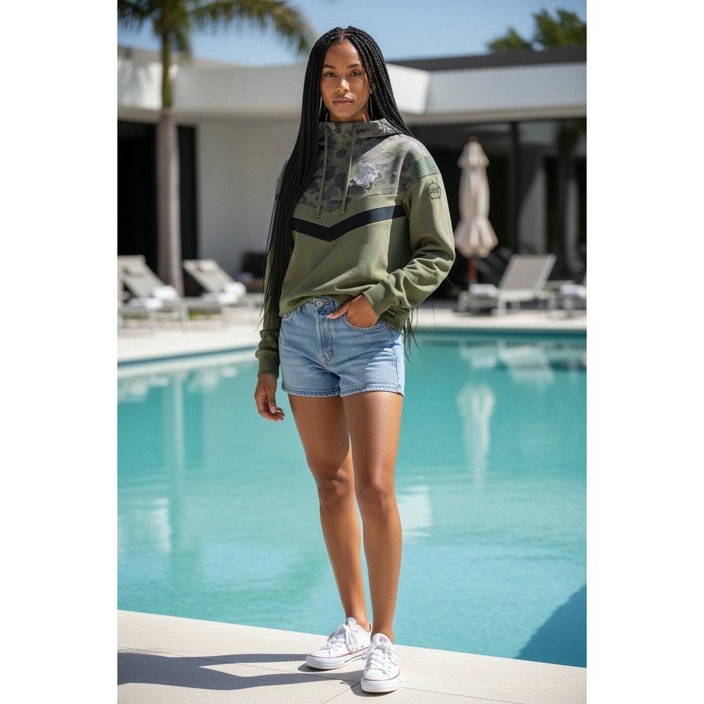 Colosseum Athletics OHT Military Appreciation Hoodie Olive Green Camo Medium